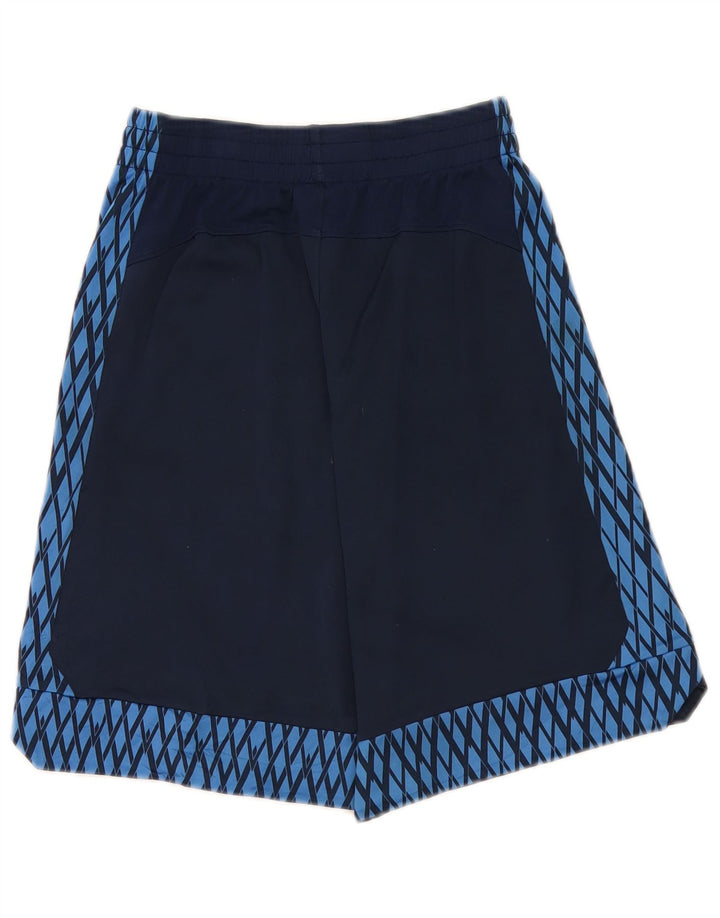 Adidas Boys Sport Shorts 10-11 Years Medium Navy Blue Geometric Polyester