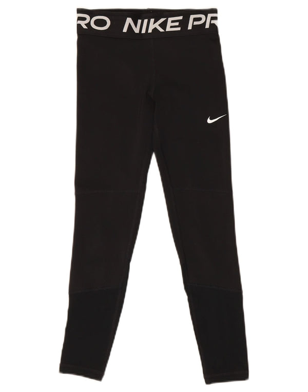 Leggings Nike Dri Fit Graphic para meninas de 9 a 10 anos, pequeno, preto, poliéster
