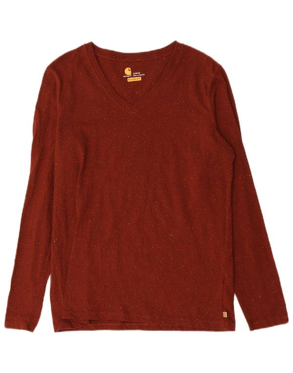 Carhartt Haut coupe décontractée à manches longues pour femme US 12/14 Large Marron moucheté