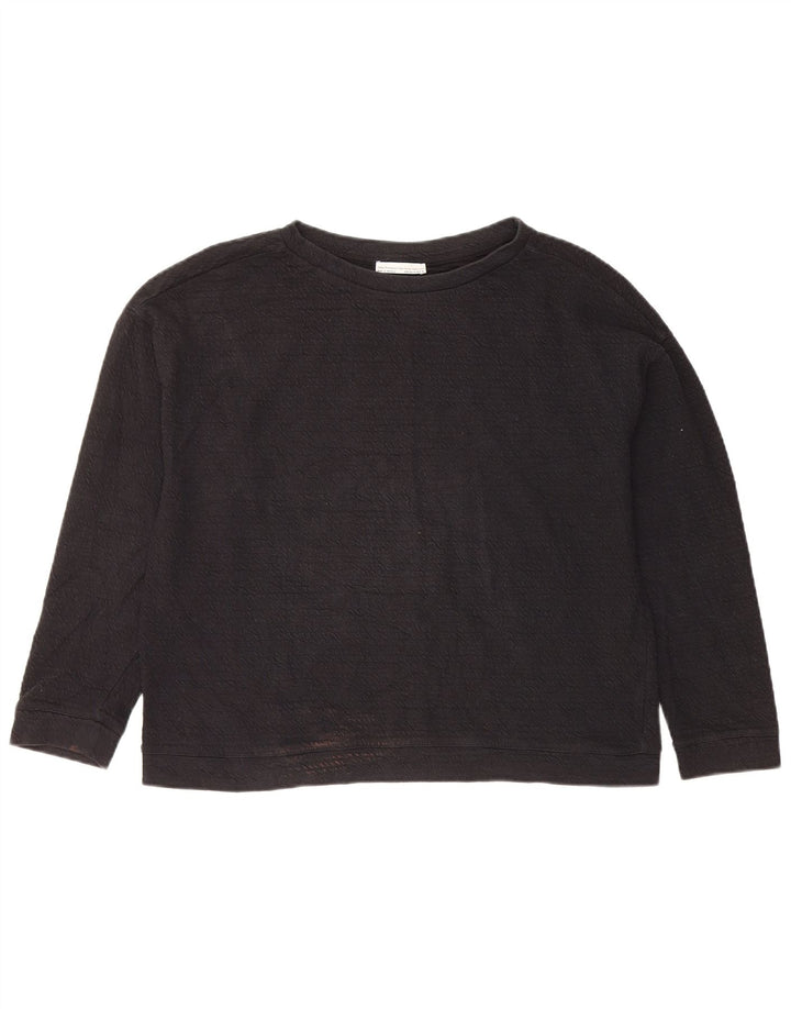 Zara Womens Sweatshirt Jumper UK 14 Medium Navy Blue Cotton