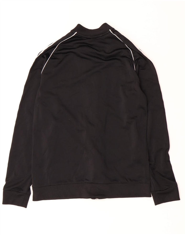 ADIDAS Girls Tracksuit Top Jacket 13-14 Years Black Polyester