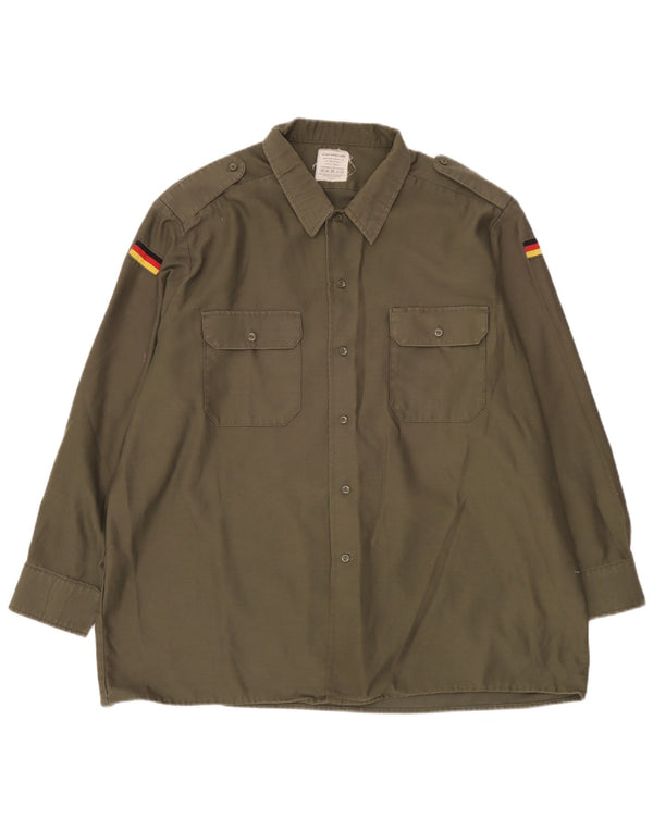 Camisa militar vintage para hombre 2XL Algodón caqui