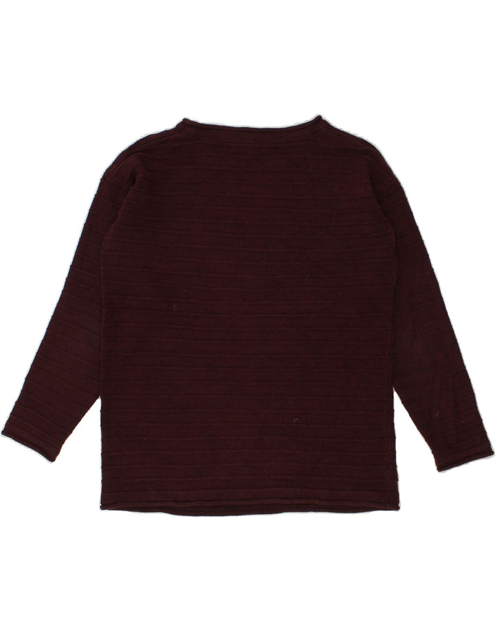 CREW CLOTHING Womens Crew Neck Jumper Sweater US 10 Large Burgundy Striped | Vintage Crew Clothing | Thrift | Second-Hand Crew Clothing | Used Clothing | Messina Hembry 