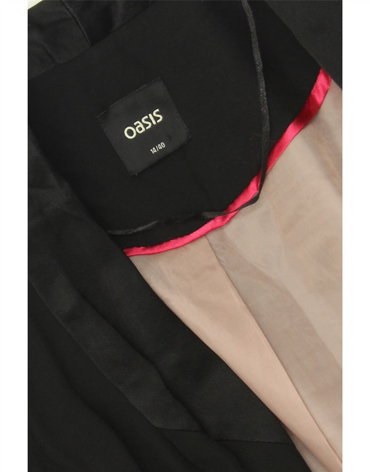 OASIS Womens 1 Button Blazer Jacket UK 14 Medium Black Polyester Vintage Oasis and Second-Hand Oasis from Messina Hembry 