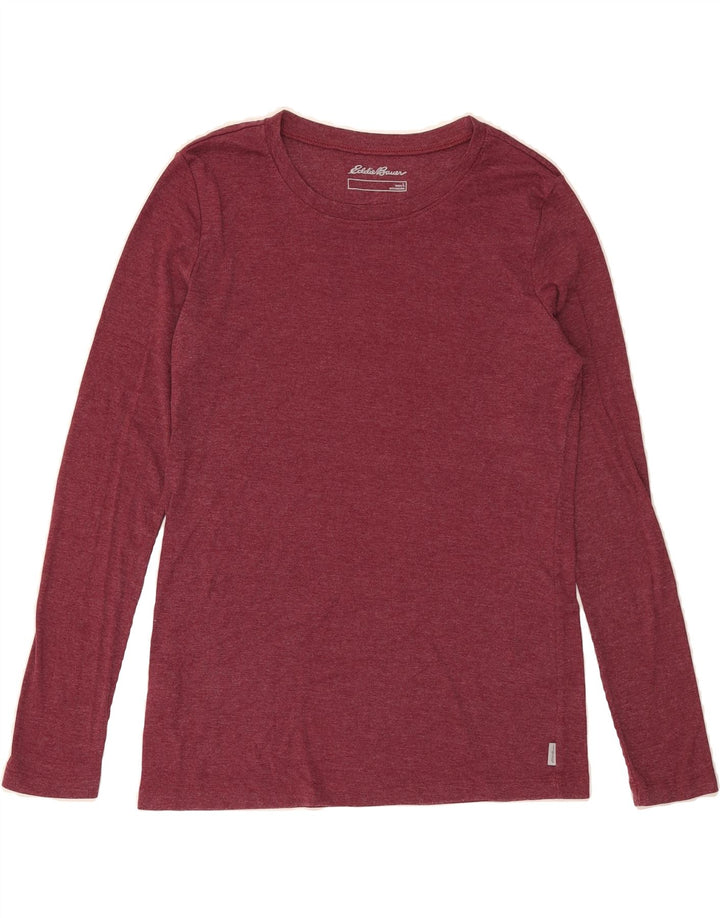 EDDIE BAUER Womens Top Long Sleeve UK 14 Large Maroon Cotton Vintage Eddie Bauer and Second-Hand Eddie Bauer from Messina Hembry 