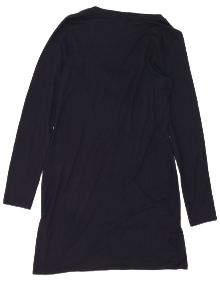 BENETTON Womens Long Sleeve Shift Dress UK 14 Medium Navy Blue
