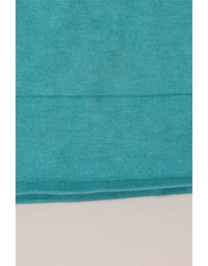 Eddie Bauer Womens Zip Neck Jumper Sweater UK 18 XL Blue Polyester
