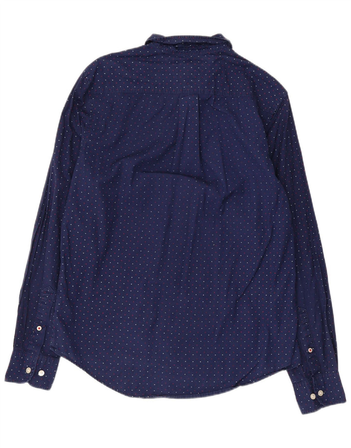 Tommy Hilfiger Mens Graphic Shirt Small Navy Blue Cotton