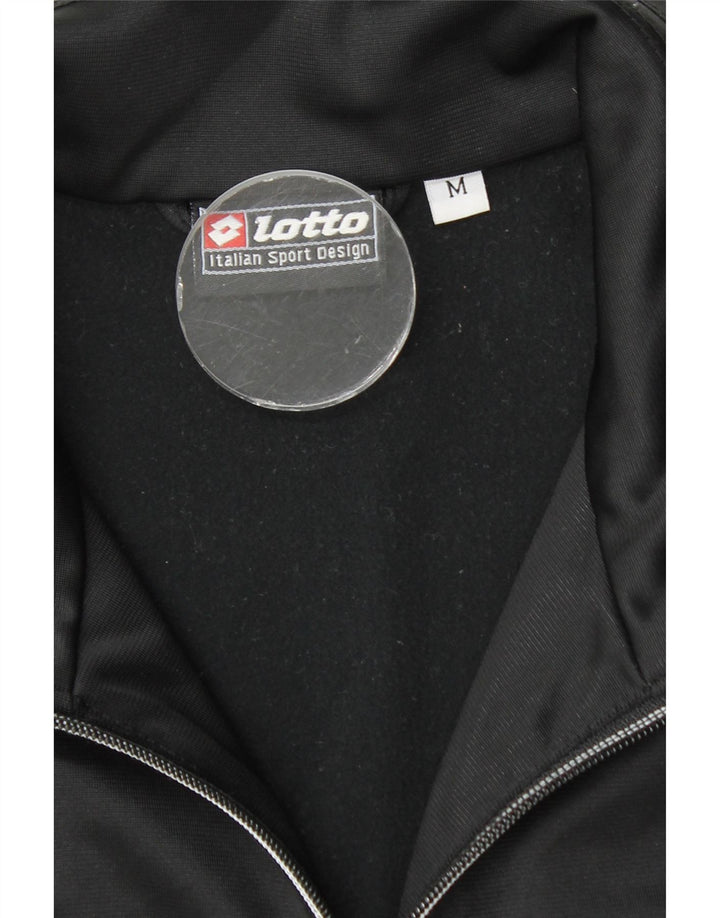 Lotto Womens Tracksuit Top Jacket UK 14 Medium Black Polyester
