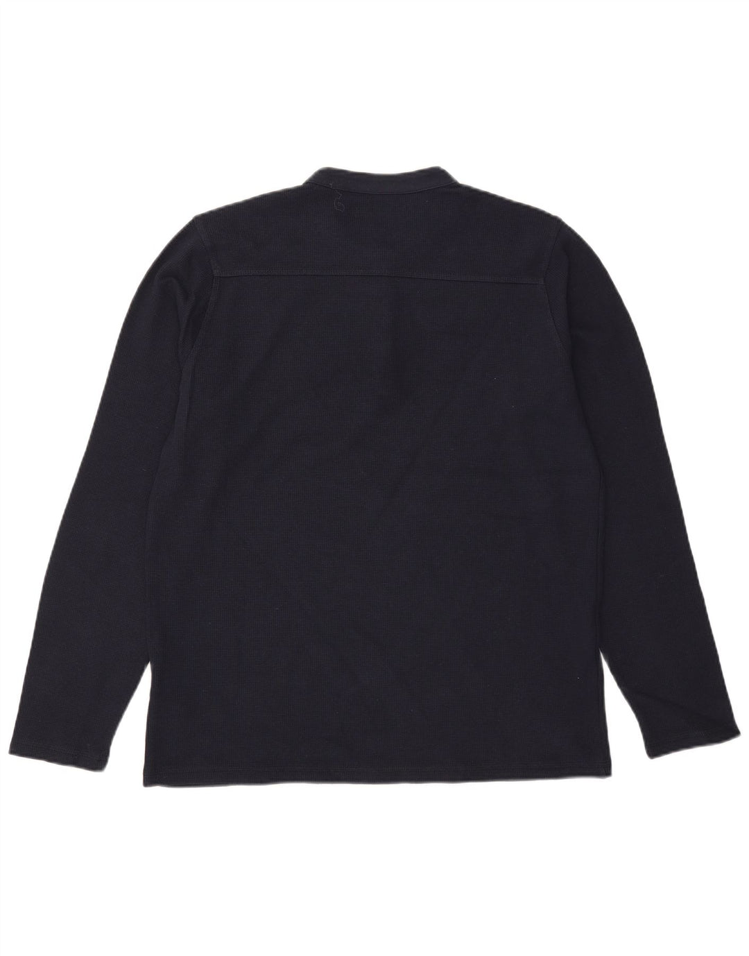 All Saints Mens Top Long Sleeve Small Navy Blue Cotton