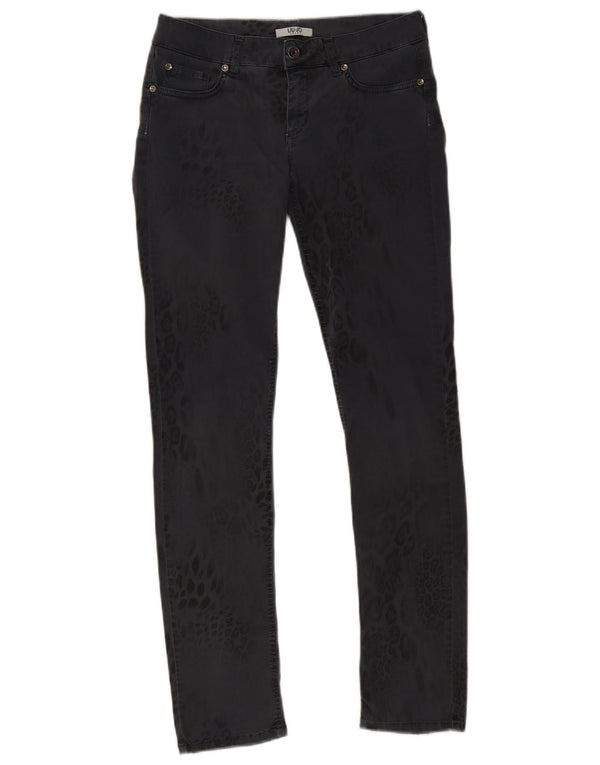 Liu Jo Womens Skinny Jeans W30 L31 Grey Animal Print