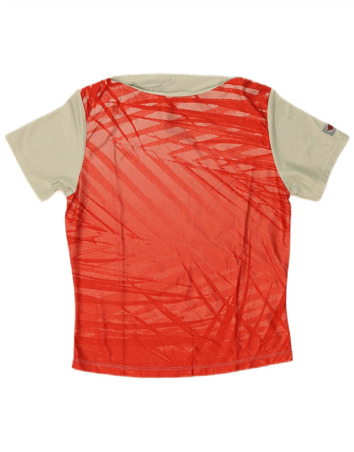 Nike Womens Graphic T-Shirt Top UK 10/12 Medium Red Colourblock Polyester