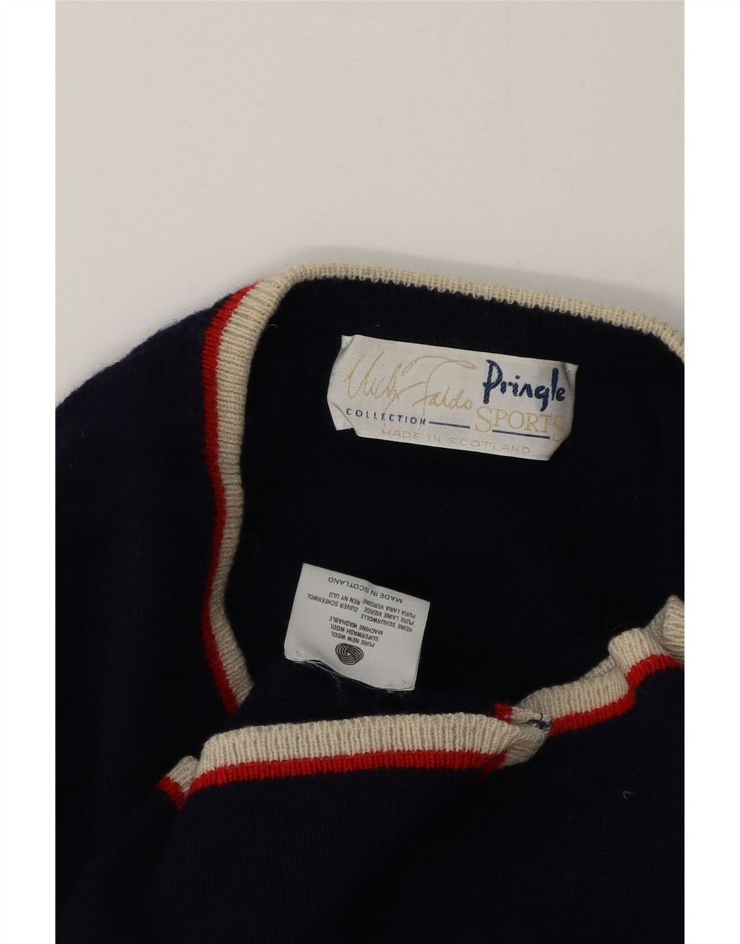 Pringle herre v-hals sweater stor marineblå ny uld