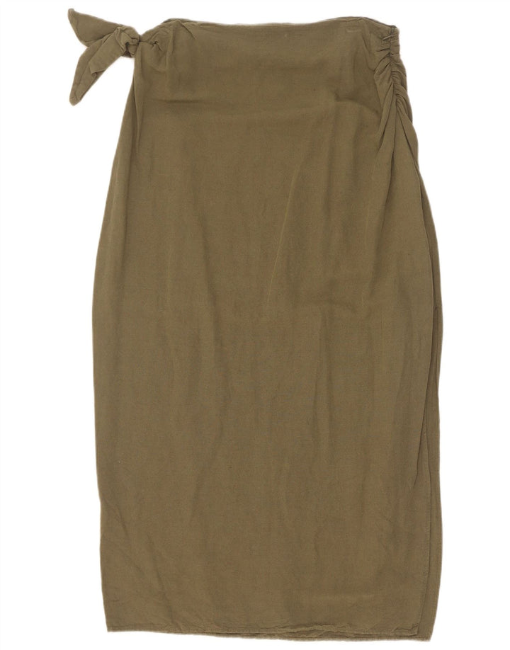 Zara Womens Midi Skirt Medium W28 Khaki