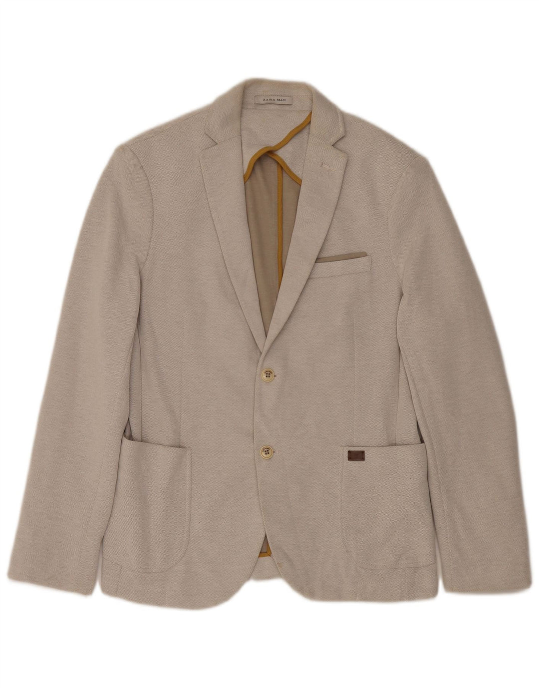 ZARA Veste blazer à 2 boutons pour homme EU 52 Large Gris Polyester
