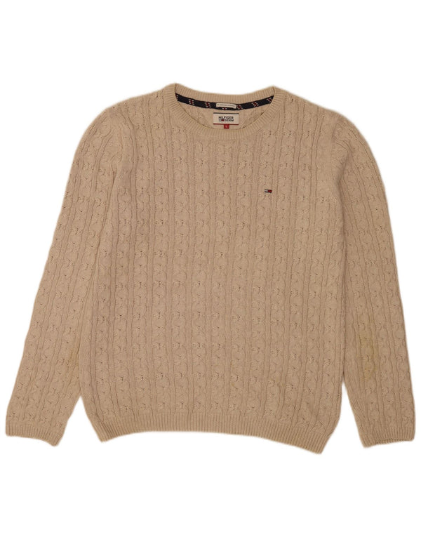 Tommy Hilfiger Herre Crew Neck Jumper Sweater Large Beige Classic