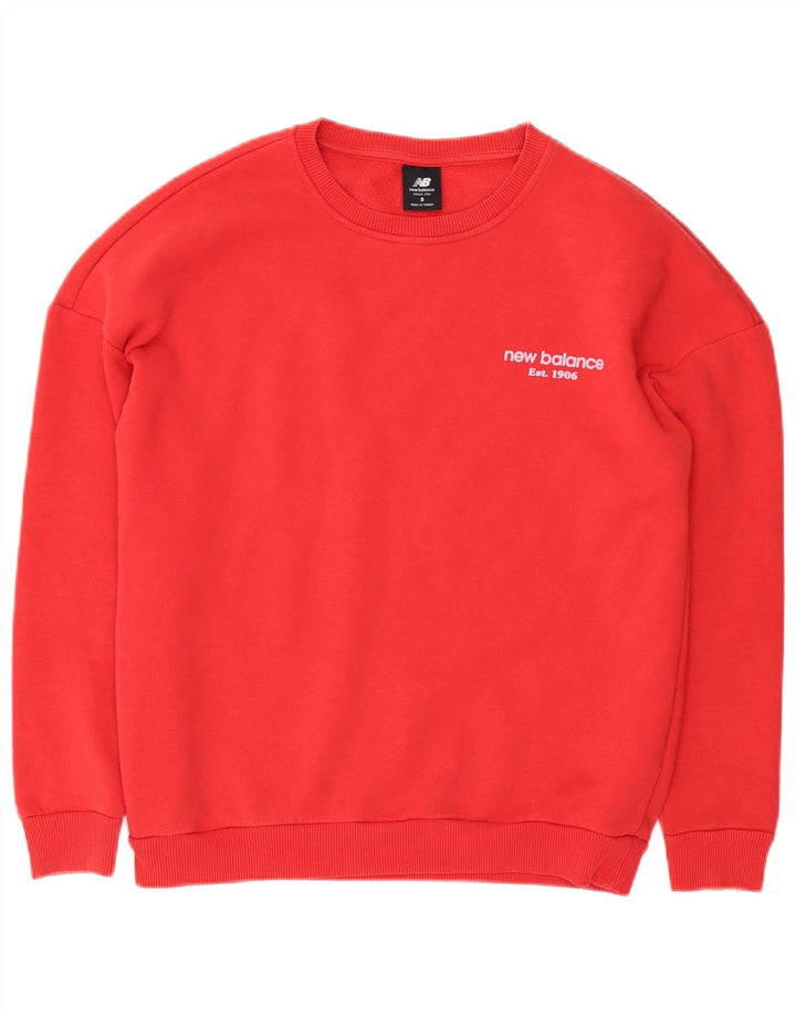 New Balance Mens Sweatshirt Jumper Small Red Cotton