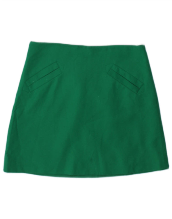 Zara Womens Mini Skirt Small W26  Green Acetate