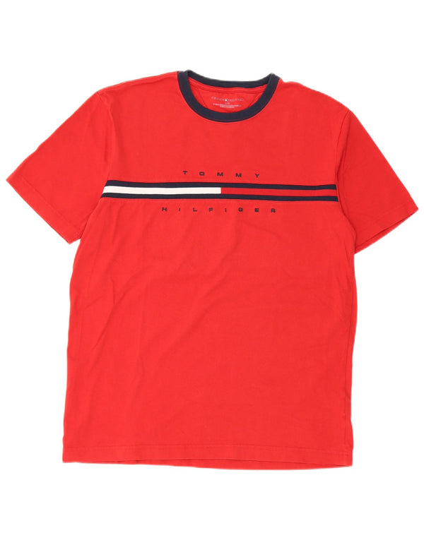Tommy Hilfiger T-shirt graphique pour homme en coton rouge Large
