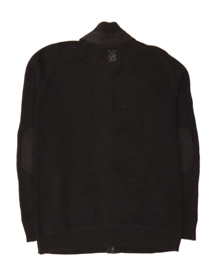 ANGELO LITRICO Mens Graphic Cardigan Sweater Large Black Vintage Angelo Litrico and Second-Hand Angelo Litrico from Messina Hembry 