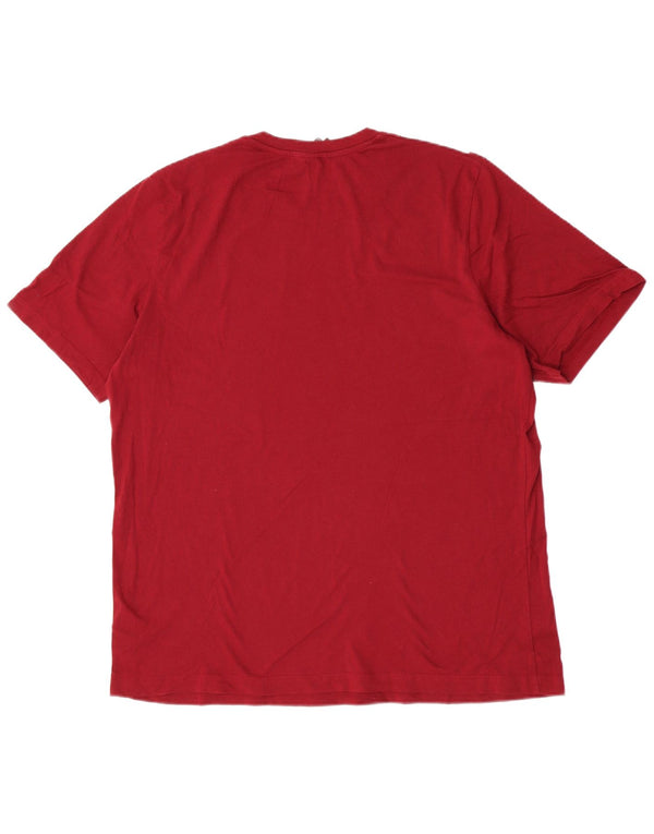 Adidas Mens T-Shirt Top XL Burgundy Cotton Sports