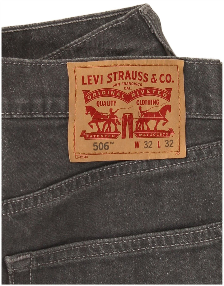 Levi's Mens 506 Straight Jeans W32 L28 Grey Cotton