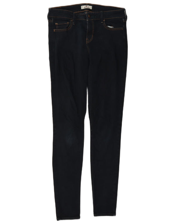 Jeans skinny feminino Hollister US 7 médio W28 L31 algodão azul marinho