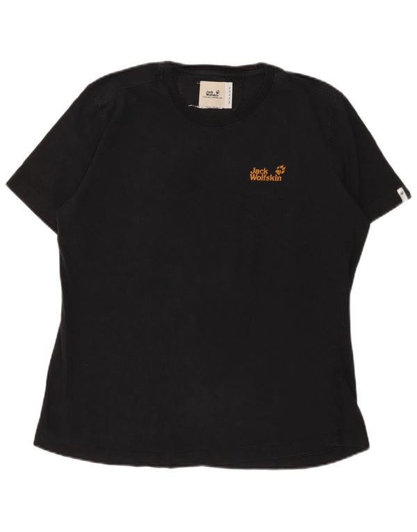 Jack Wolfskin Damen T-Shirt Top UK 14 Large Schwarz