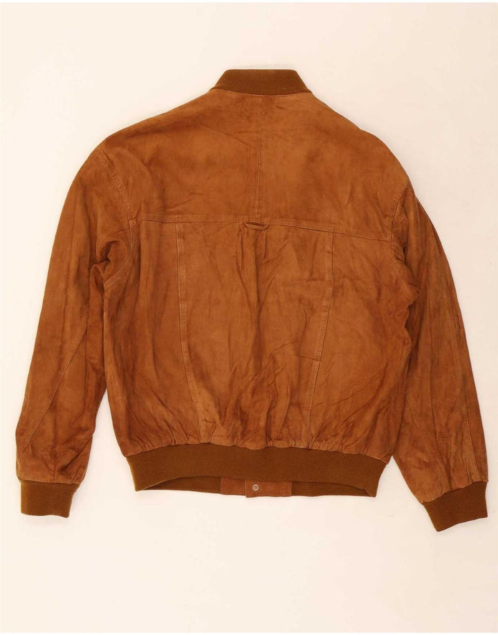 Vintage hombres ante bomber chaqueta IT 50 marrón grande