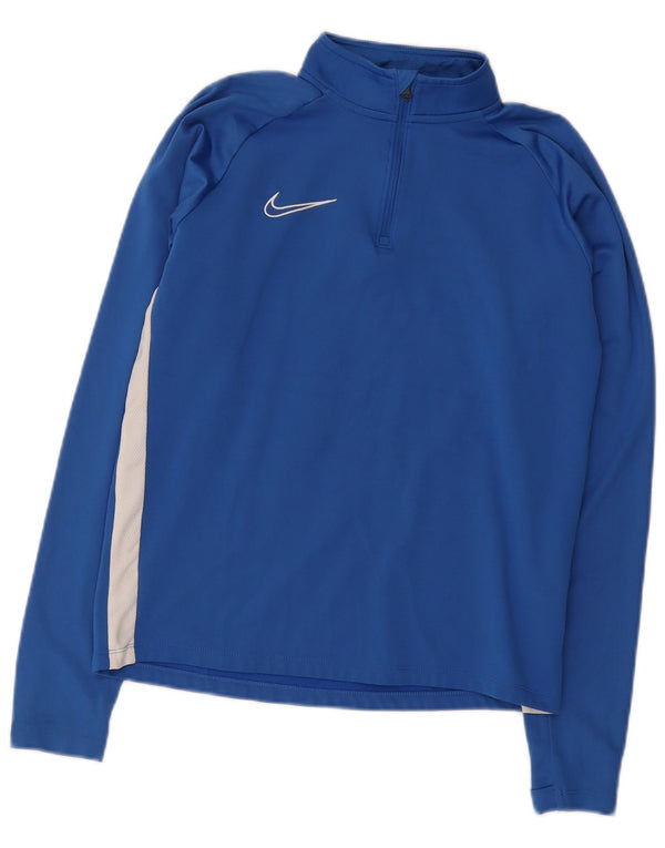 Nike Pullover med lynlås til mænd, træningsdragt, lille blå farveblok polyester