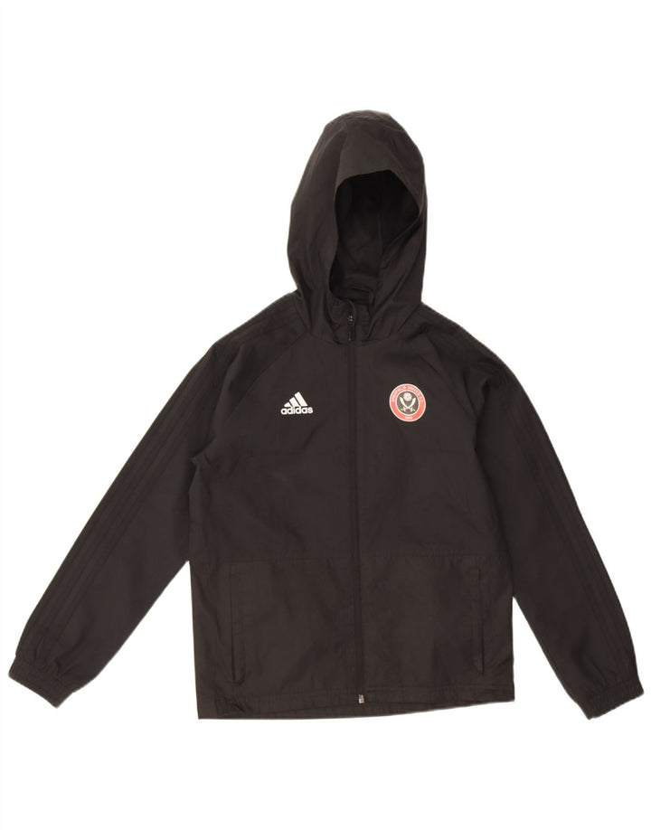 Adidas Regnjakke med hætte til drenge 9-10 år sort polyester