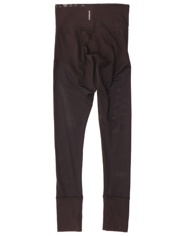 Adidas Damen Graphic Leggings UK 8/10 Small Schwarz