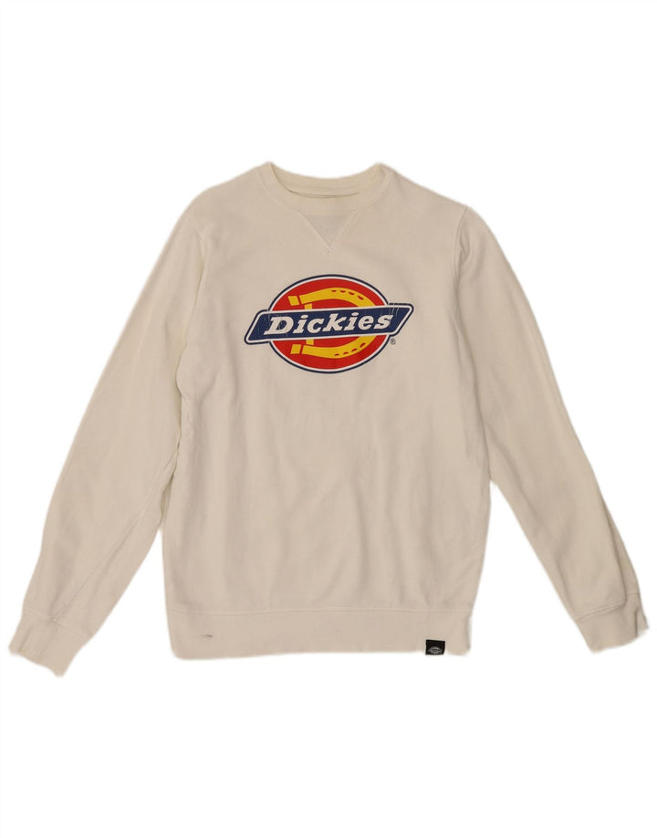 Dickies Mens Graphic Sweatshirt Jumper XS White Cotton