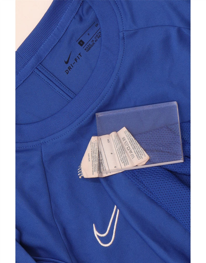 NIKE Mens Dri Fit T-Shirt Top Small Blue Colourblock Polyester