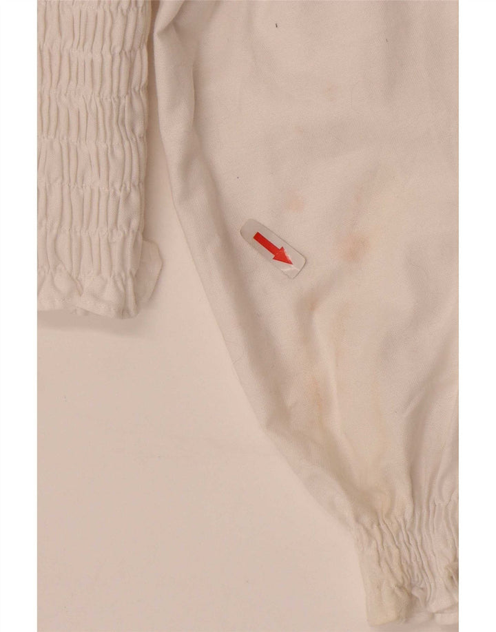 Top Zara da donna a maniche lunghe con spalle scoperte UK 12 bianco medio