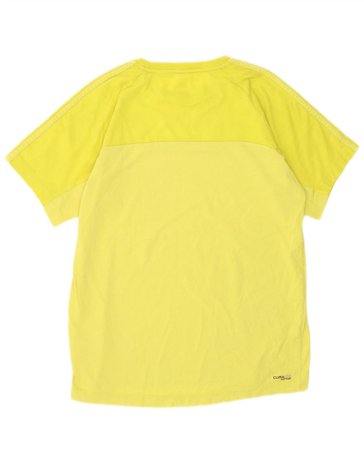 Adidas Mens Climalite T-Shirt Top Medium Yellow Cotton