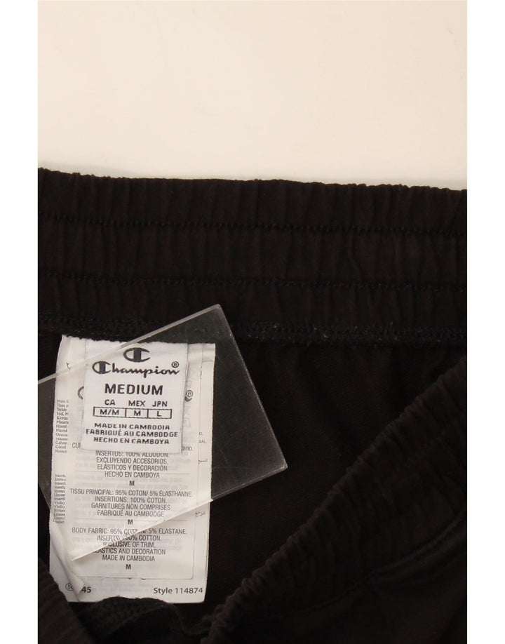 CHAMPION Mens Tracksuit Trousers Joggers Medium  Black Cotton