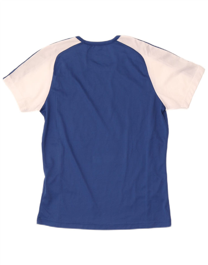 T-shirt damski Champion UK 12, średni niebieski, poliester z blokami kolorów