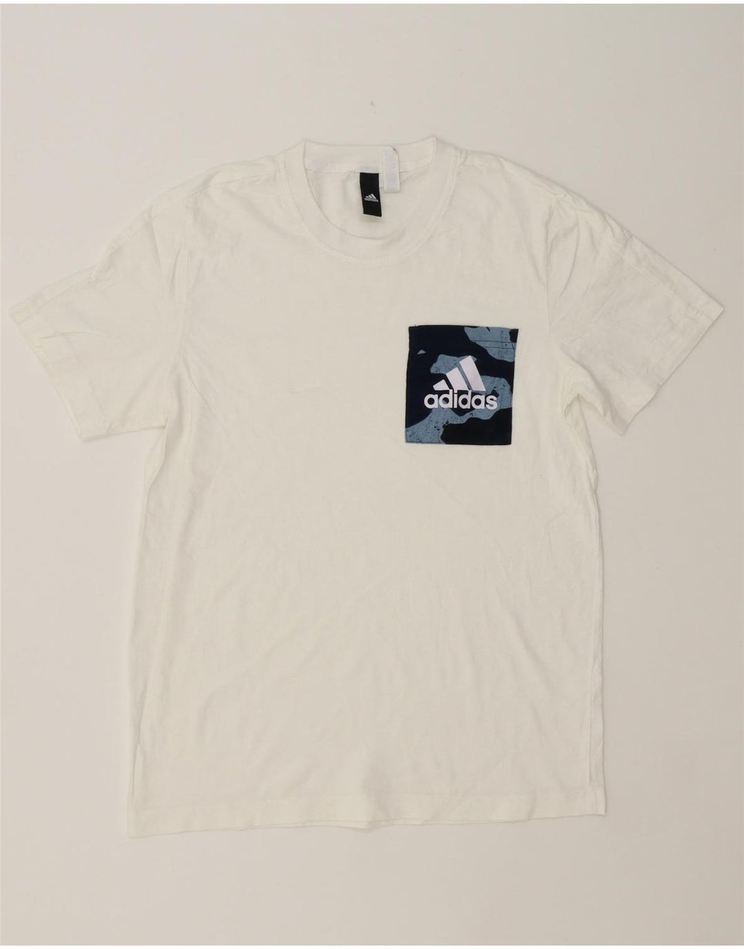 ADIDAS Mens Graphic T-Shirt Top Medium White Cotton Vintage Adidas and Second-Hand Adidas from Messina Hembry 