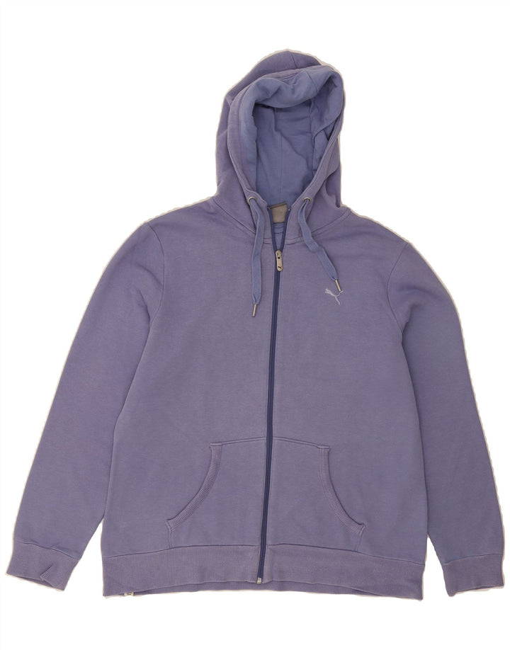 PUMA Womens Zip Hoodie Sweater UK 16 Large  Purple Cotton Vintage Puma and Second-Hand Puma from Messina Hembry 