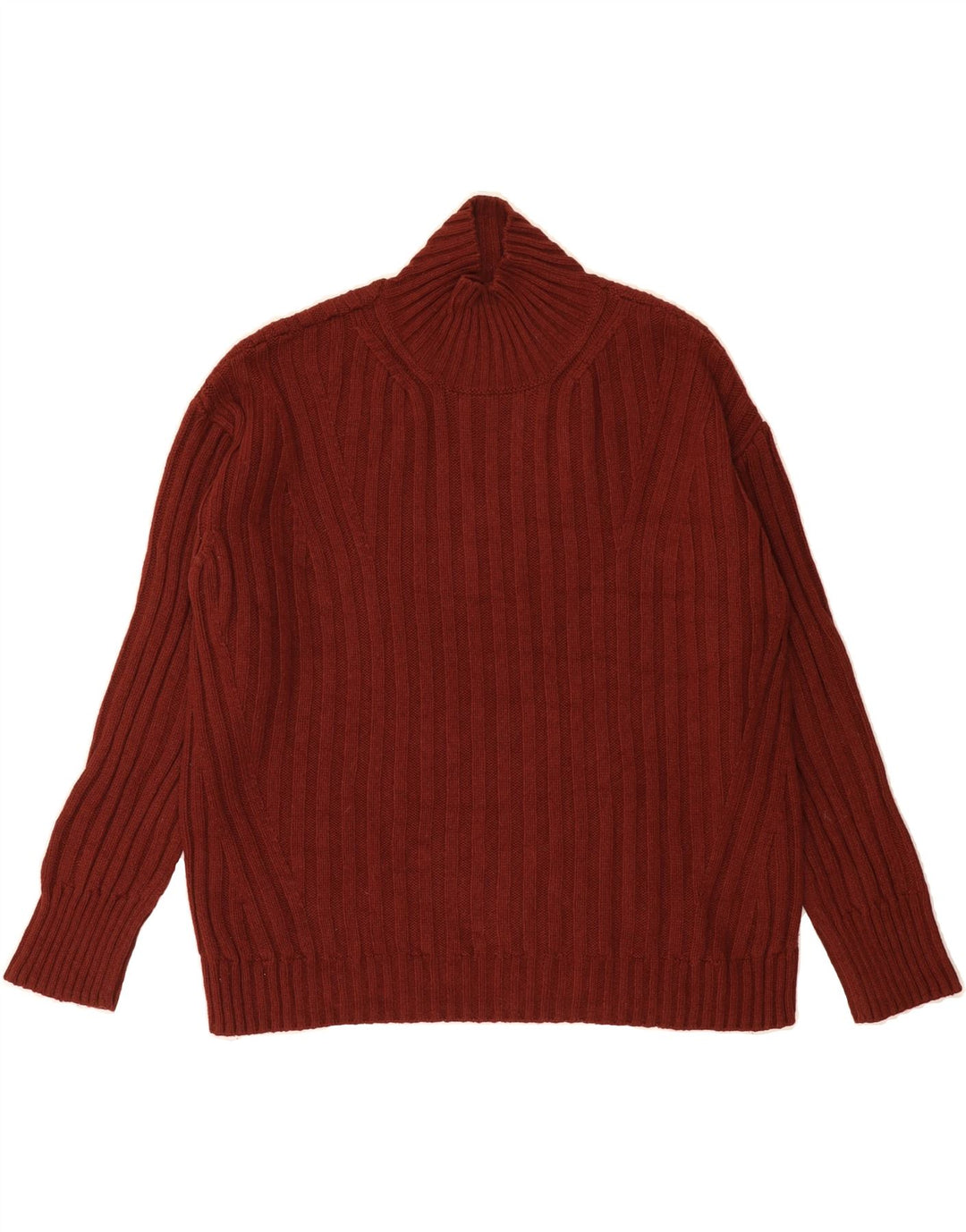 MASSIMO DUTTI Womens Turtle Neck Jumper Sweater UK 10 Small Maroon Vintage Massimo Dutti and Second-Hand Massimo Dutti from Messina Hembry 