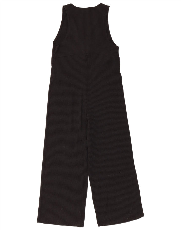 Zara Womens Sleeveless Jumpsuit UK 12 Medium Black Cotton