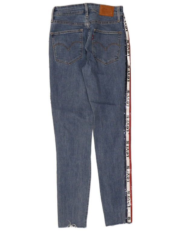 Женские джинсы скинни Levi's 721 с высокой посадкой и рисунком W24 L27 Синие цветные блоки