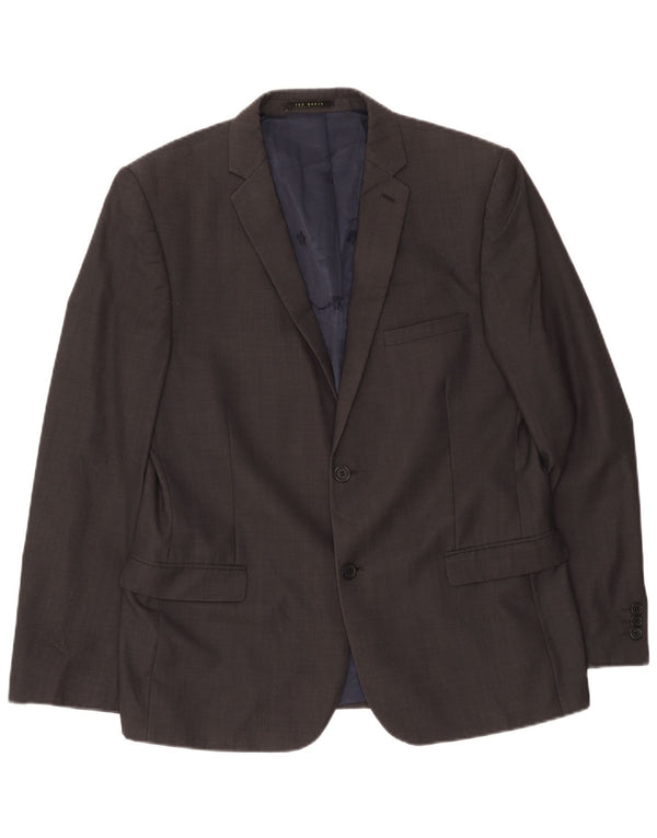Ted Baker Mens 2 Button Blazer Jacket UK 42 XL Grey Wool