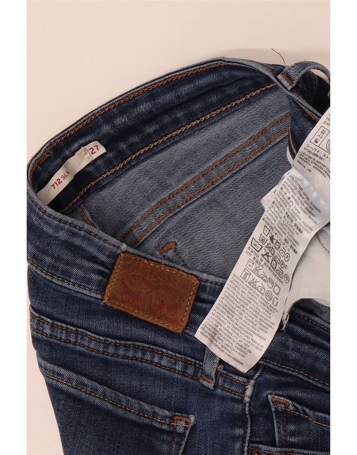LEVI'S Womens 712 Distressed Slim Jeans W27 L30 Blue Cotton