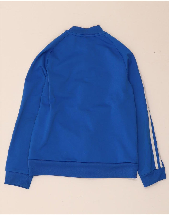 Adidas Boys Tracksuit Top Jacket 9-10 Years Blue Polyester