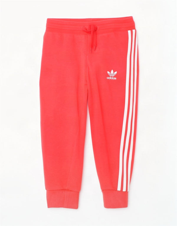 Pantaloni della tuta da ragazza Adidas Joggers 2-3 anni in cotone rosso