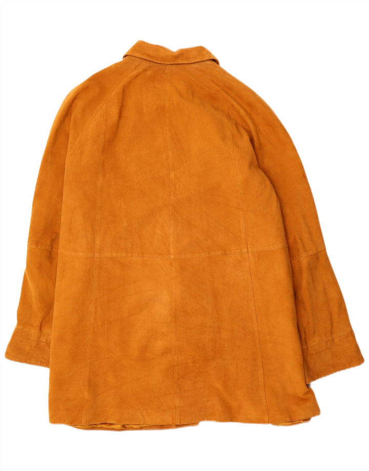 Gallotti Womens Suede Overcoat EU 46 XL Beige Leather