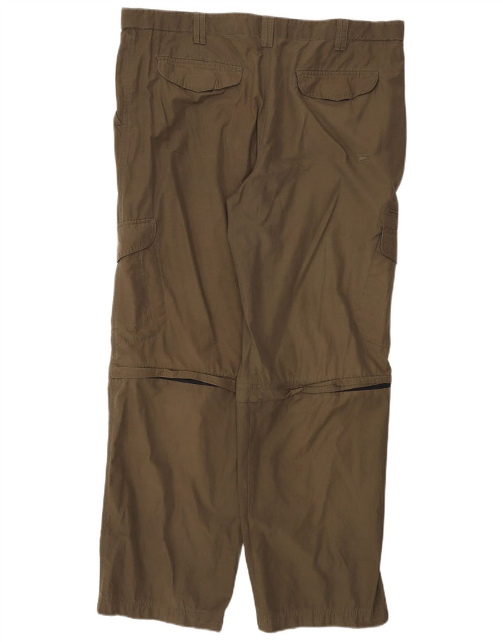 MARKS & SPENCER Pantaloni cargo dritti da uomo W40 L31 Verde Poliammide