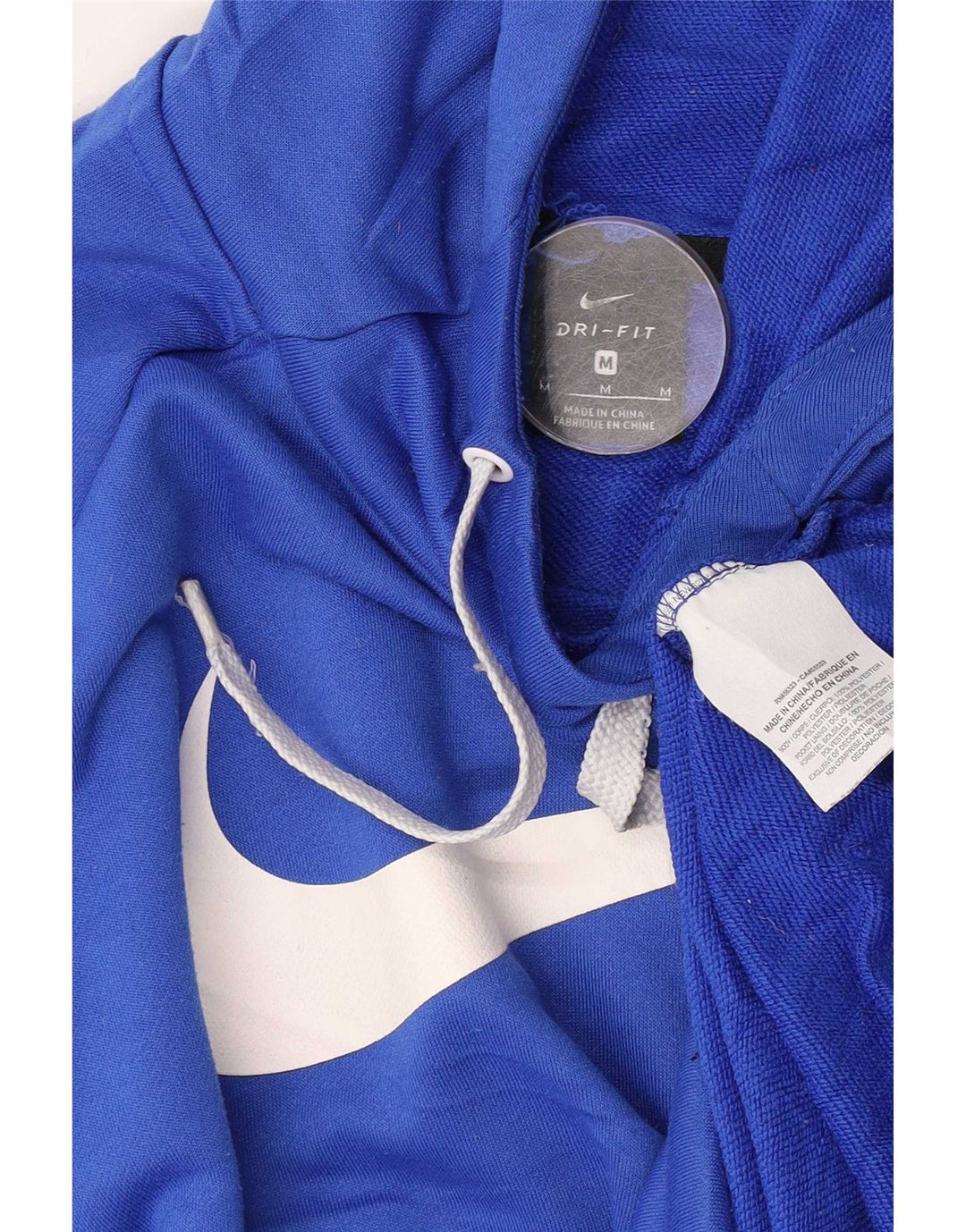 Nike Mens Dri Fit Graphic Hoodie Jumper Medium Blue Polyester